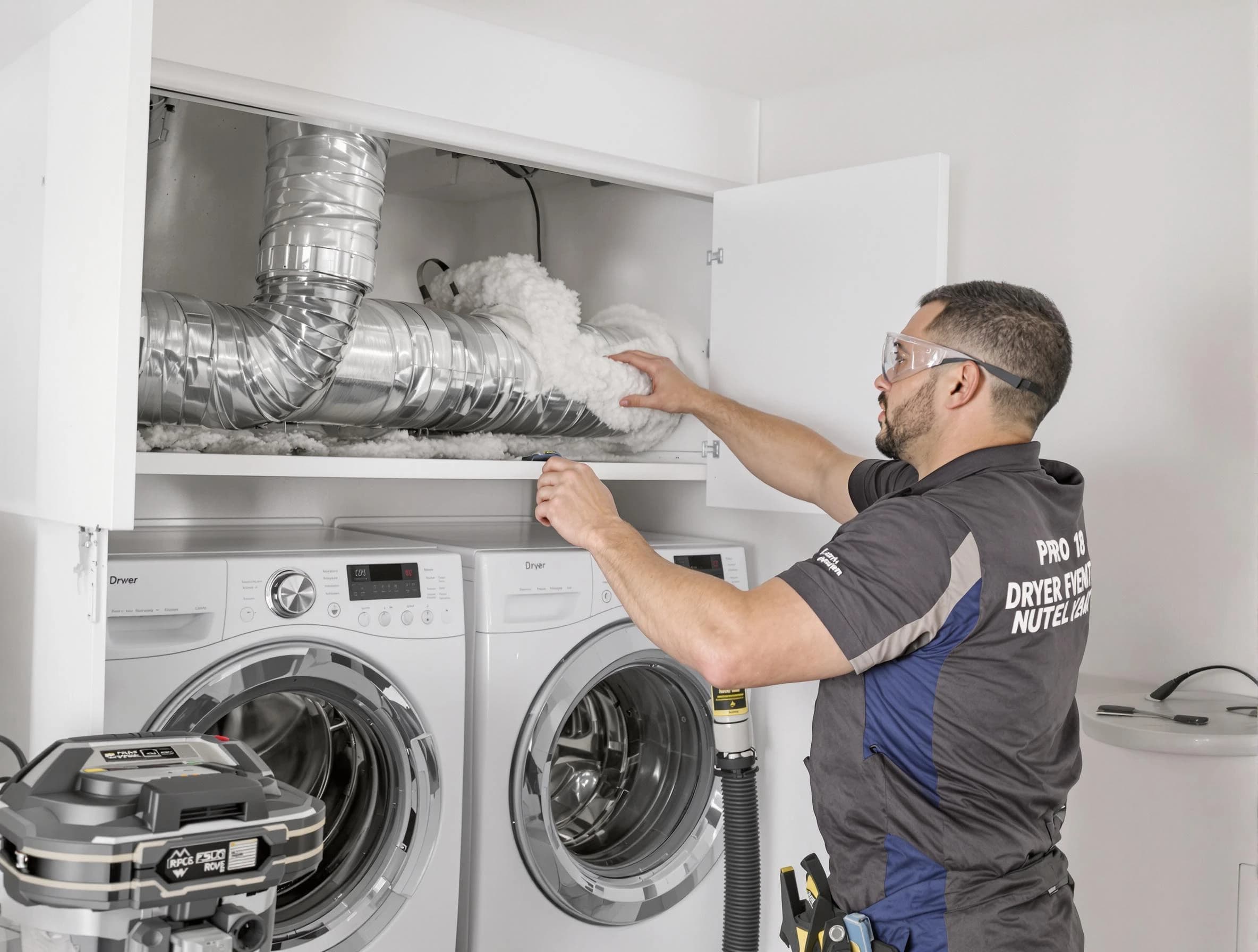 Guthrie Dryer Vent Cleaning certified technician performing specialized gas dryer vent cleaning in Guthrie