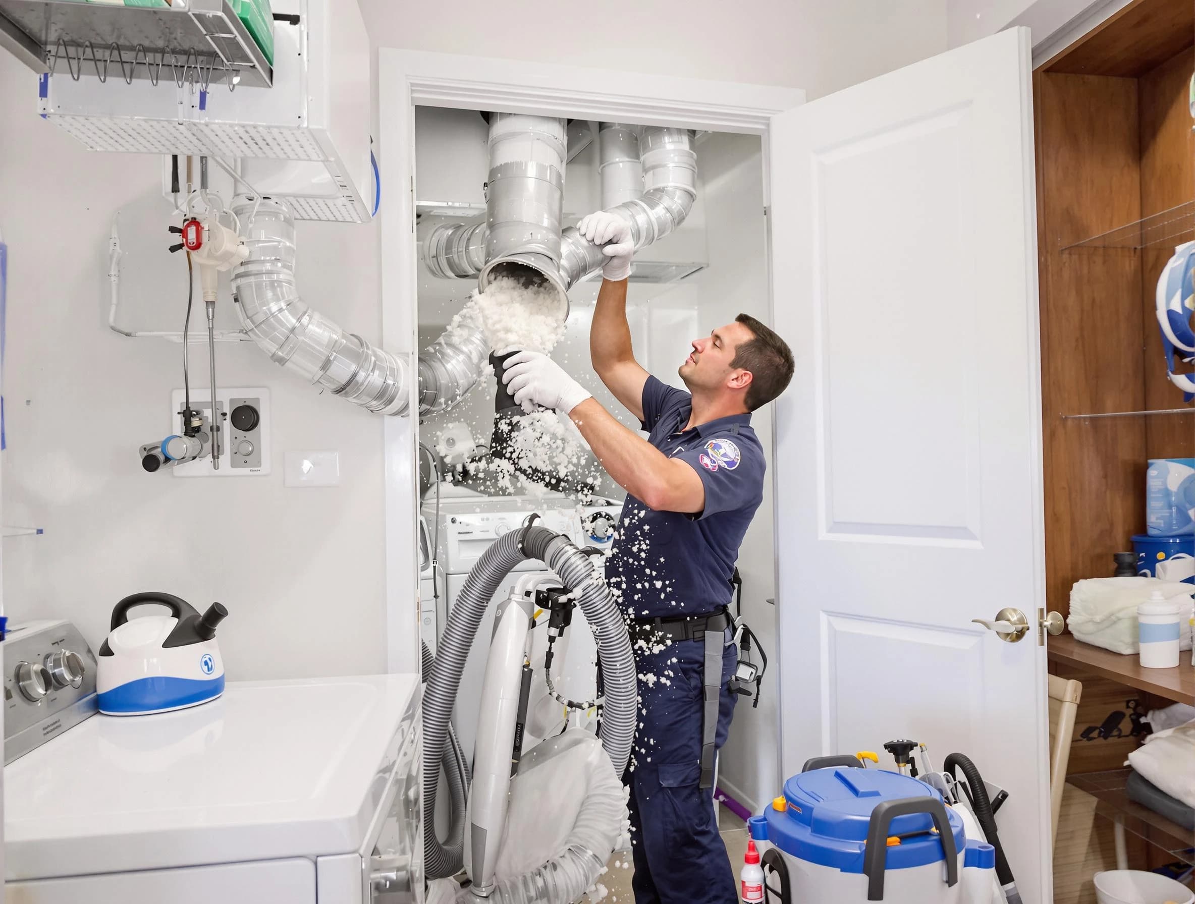 Guthrie Dryer Vent Cleaning technician delivering thorough residential dryer vent cleaning service in Guthrie