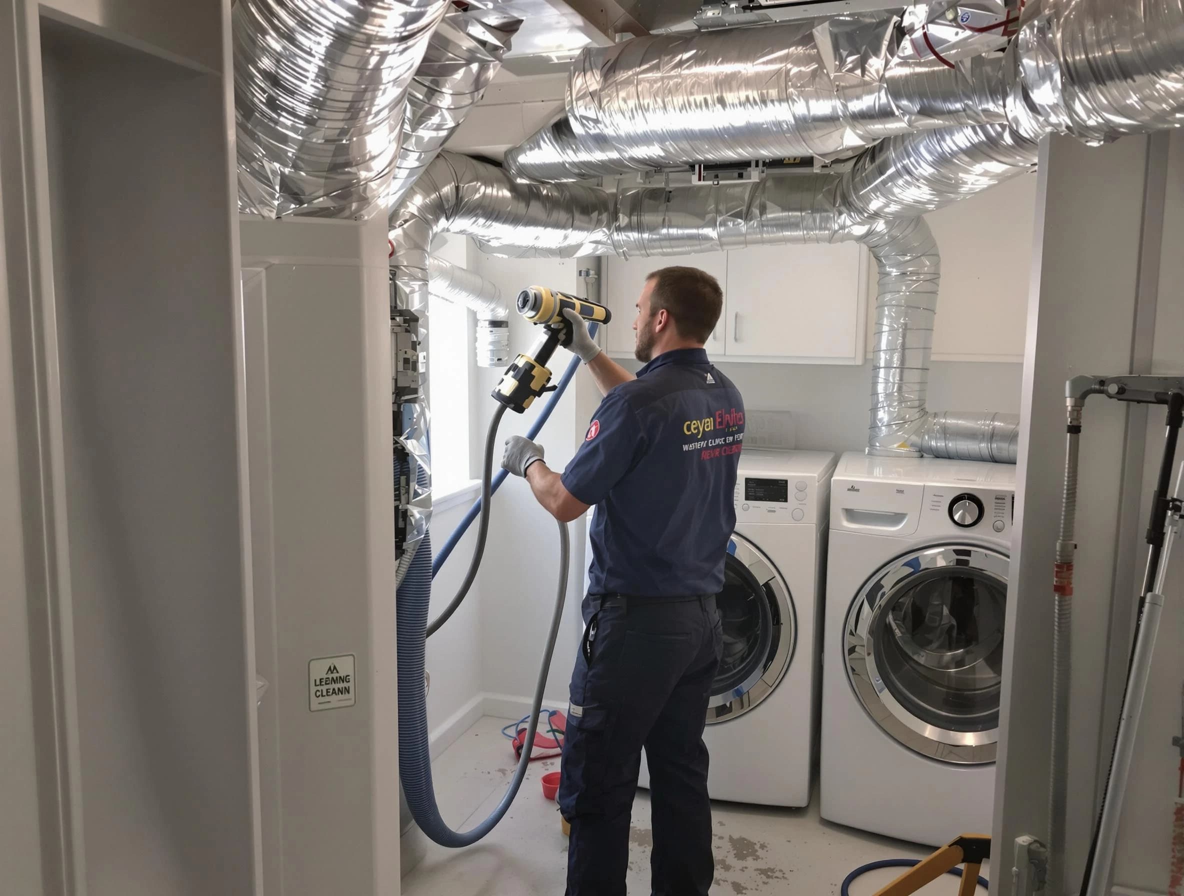 Guthrie Dryer Vent Cleaning specialist using advanced equipment for thorough duct cleaning in Guthrie